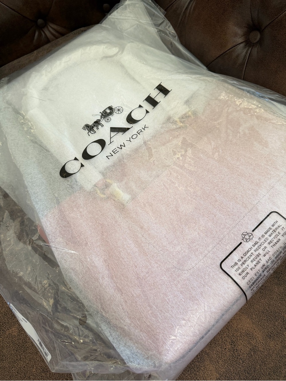 Coach Station Tote in Dusty Pink with Gold Hardware - Picture 8 of 9